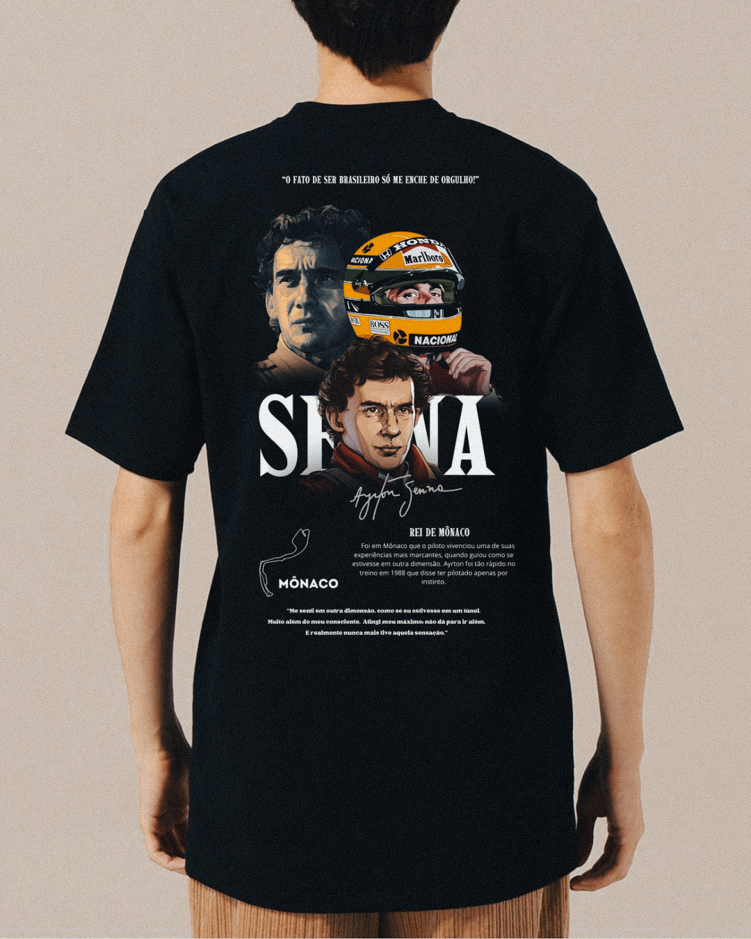 Encomendar Camiseta unissex oversized Senna rei de Mônaco