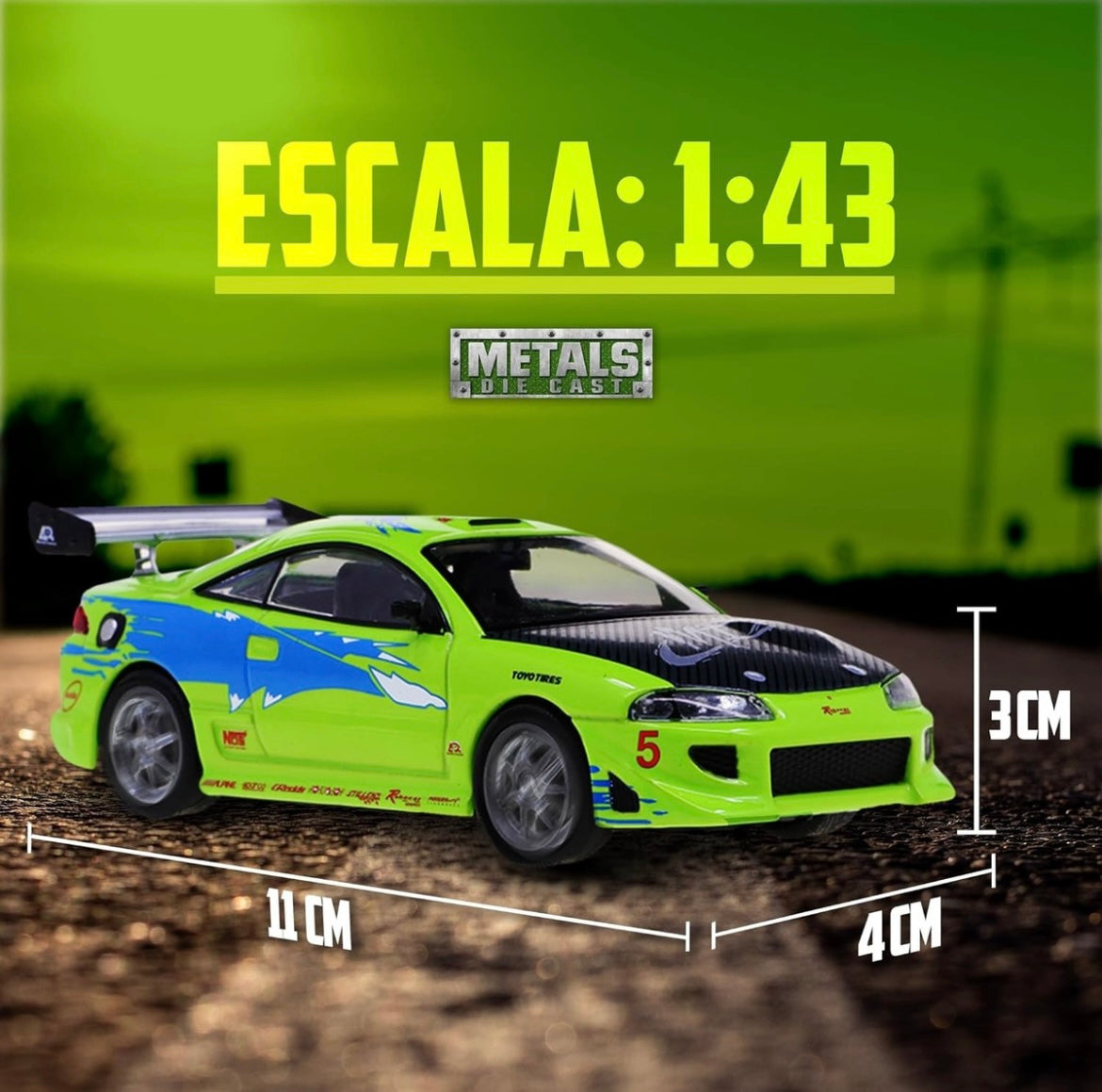 MINIATURA MITSUBISHI ECLIPSE VELOZES E FURIOSOS , 1995