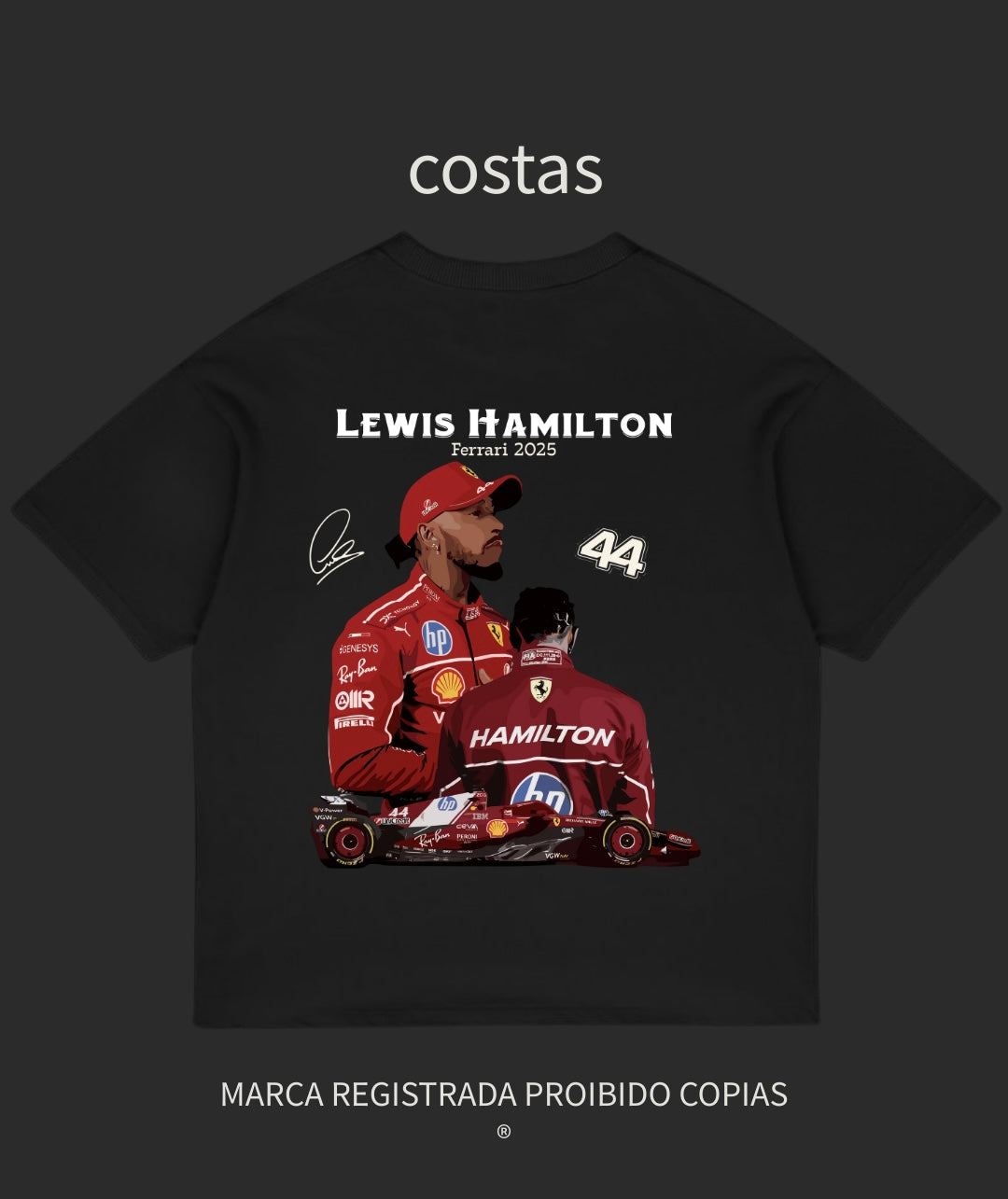 Camiseta Unisex Lewis Hamilton - Ferrari 2025