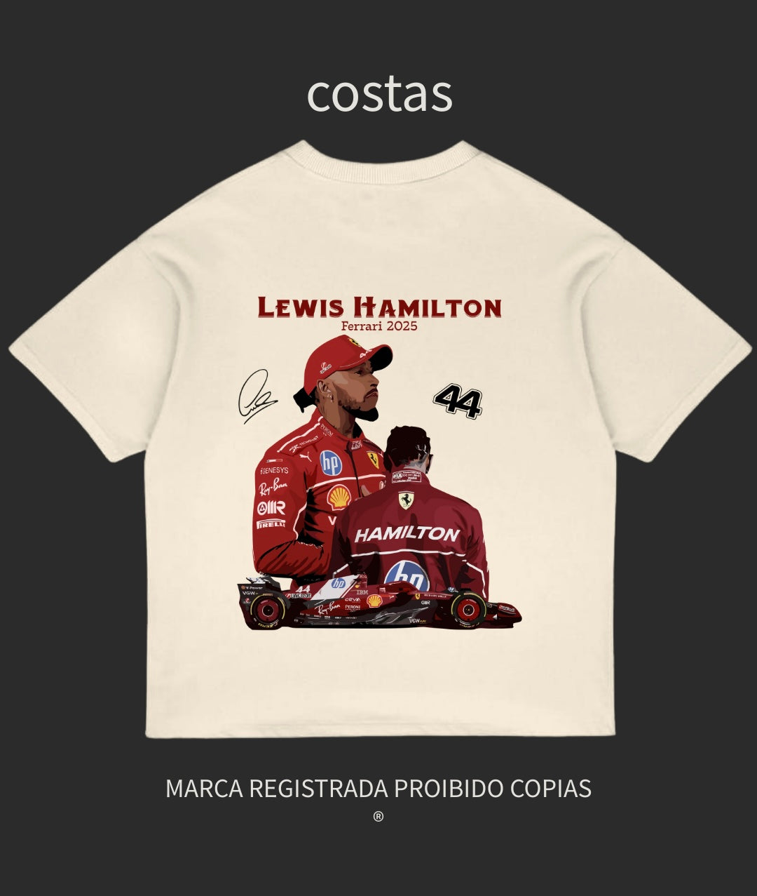 Camiseta Unisex Lewis Hamilton - Ferrari 2025