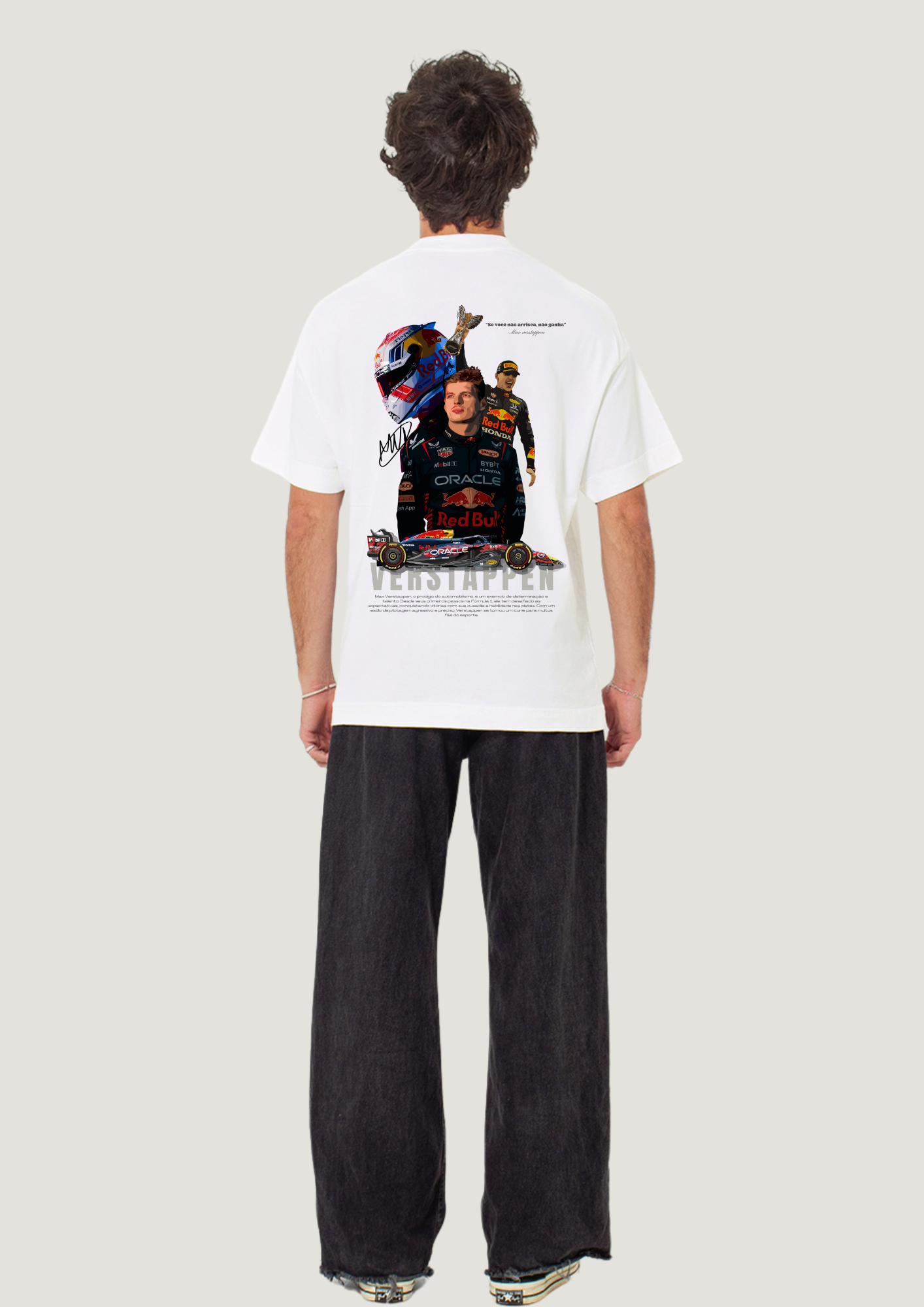 (Encomendar) Camiseta unissex Max Verstappen oversized