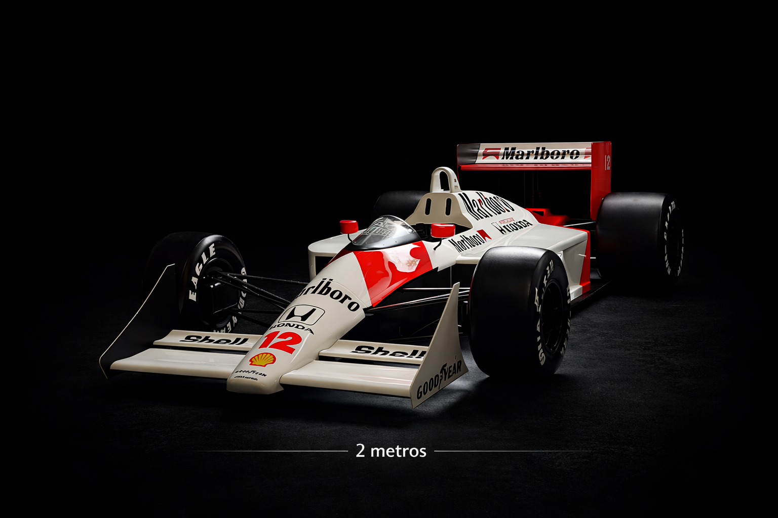 McLaren MP4/4 1988 – Ícone da Fórmula 1 em Versão Decorativa de 2 Metros
