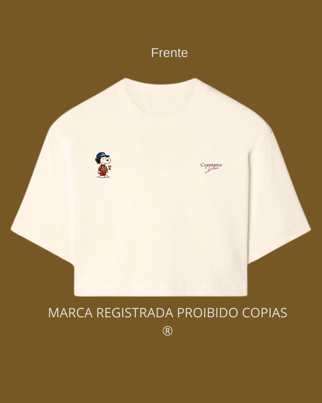 Cropped Feminino Snoopy Fórmula 1 1988