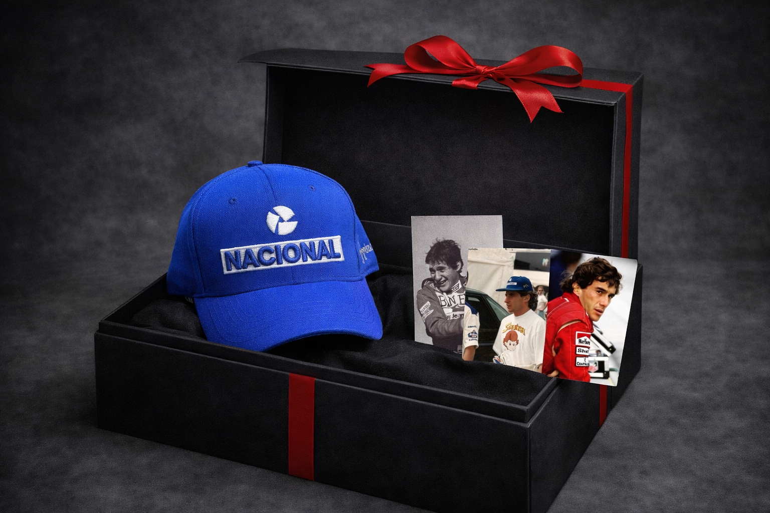 Kit Boné + 5 Fotos em Caixa de Presente