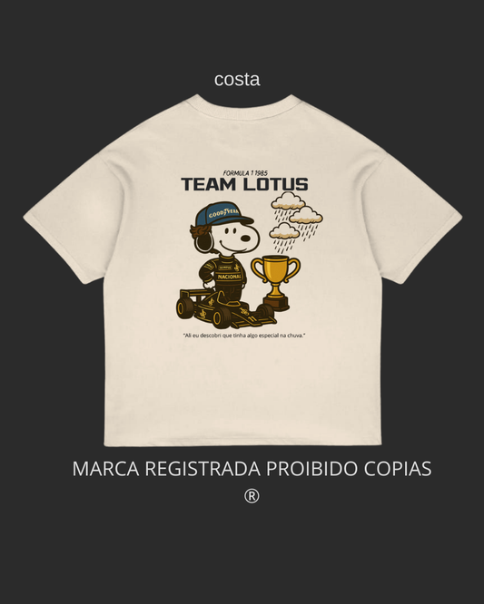 Camiseta Snoopy x Lotus — Fórmula 1 1988
