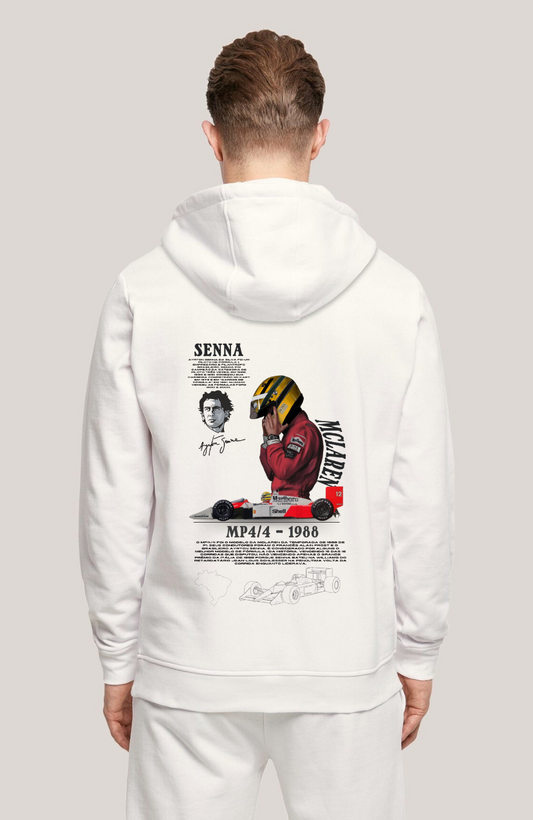 Moletom unissex streetwear Senna off white