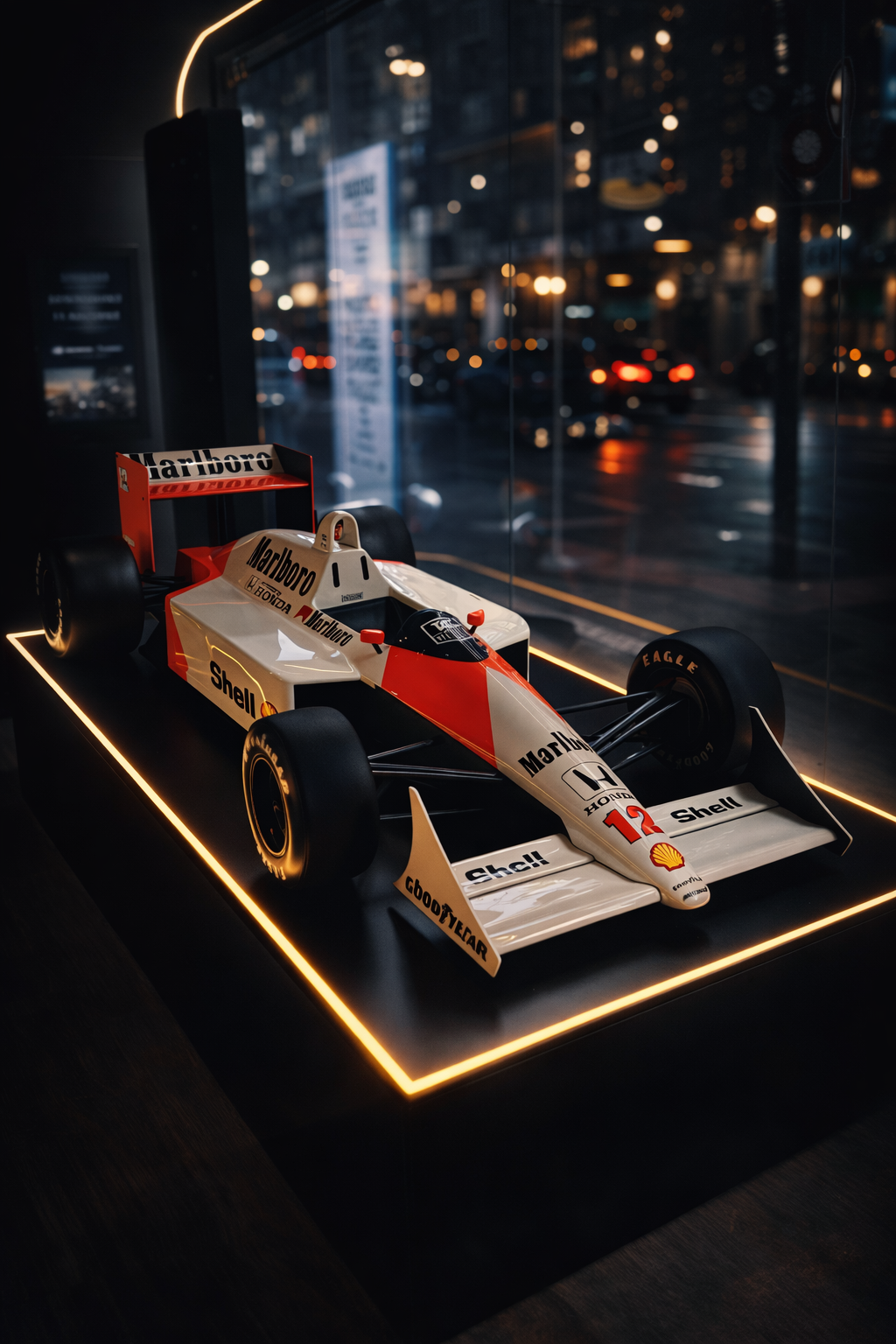 McLaren MP4/4 1988 – Ícone da Fórmula 1 em Versão Decorativa de 2 Metros