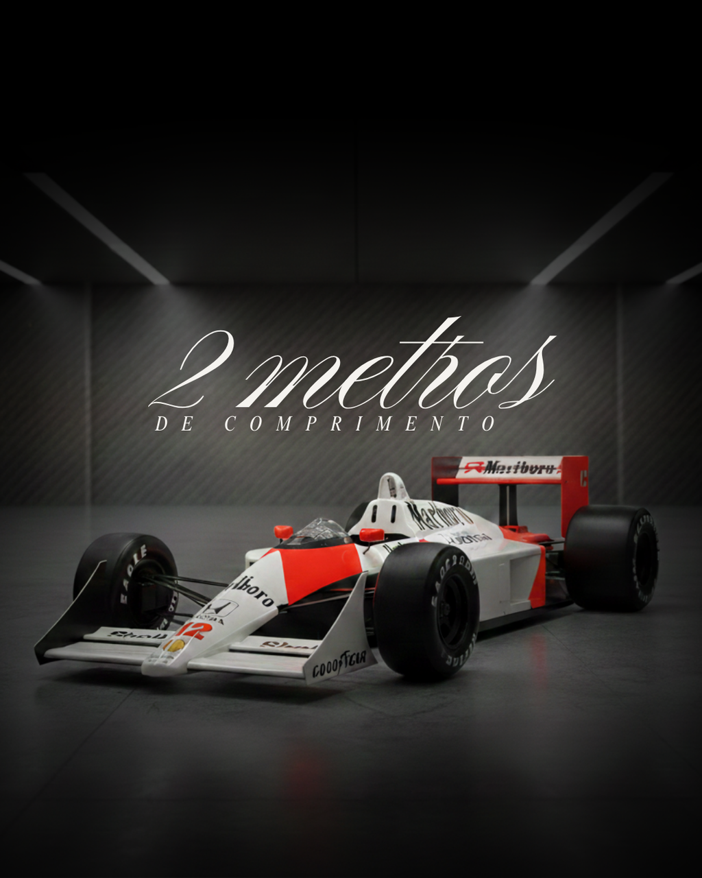 McLaren MP4/4 1988 – Ícone da Fórmula 1 em Versão Decorativa de 2 Metros