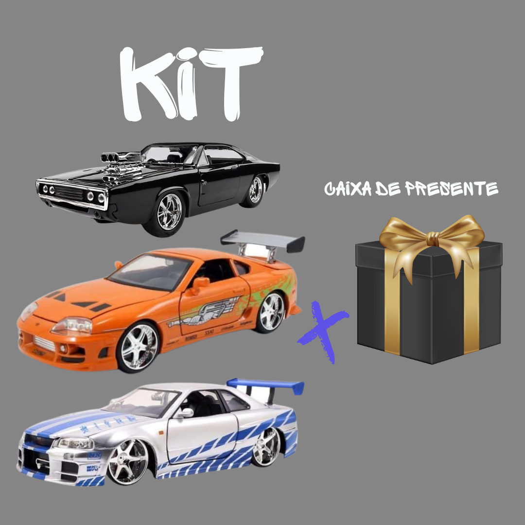 Kit 3 carros iconicos velozes e furiosos