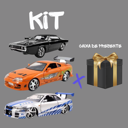 Kit 3 carros iconicos velozes e furiosos